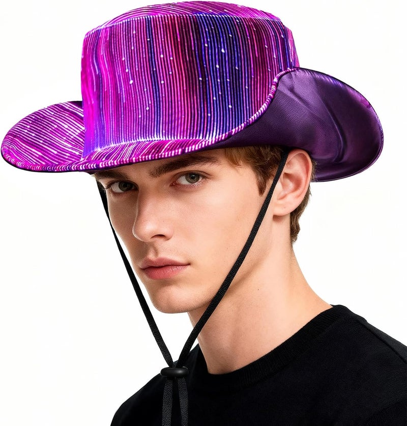 Litdevil LED Bucket Hat for Women - Light up Fisherman Cap 7 Colors Glow in The Dark Funny Hats USB Rechargeable Rave Party Hats - Image 1